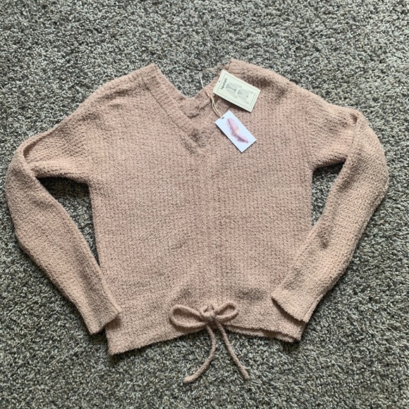 Jessica Simpson Sweater Blush V-Neck - Picture 1 of 5